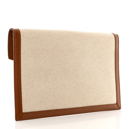 Saint Laurent Canvas Uptown Pouch Natural Beige Brick 3 of 7