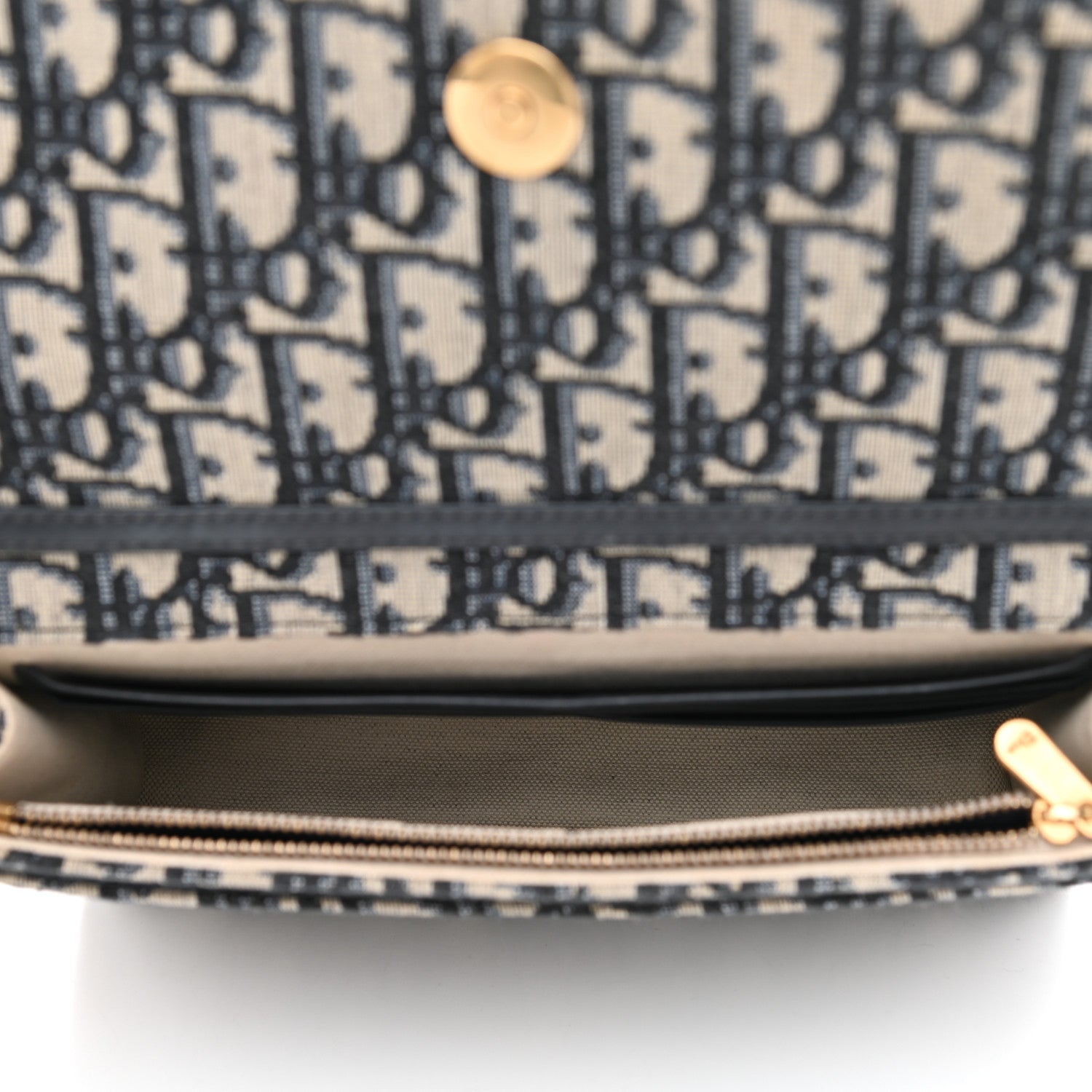 Christian Dior Oblique Saddle Chain Pouch Blue 4 of 8