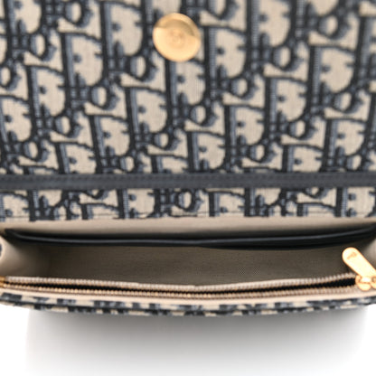 Christian Dior Oblique Saddle Chain Pouch Blue 4 of 8