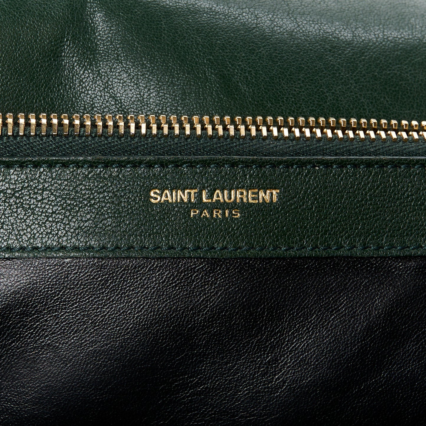 Sheepskin Matelasse Chevron Monogram Large College Satchel Dark Green