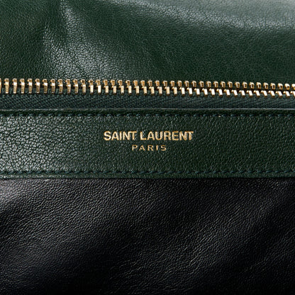 Saint Laurent Sheepskin Matelasse Chevron Monogram Large College Satchel Dark Green 6 of 15