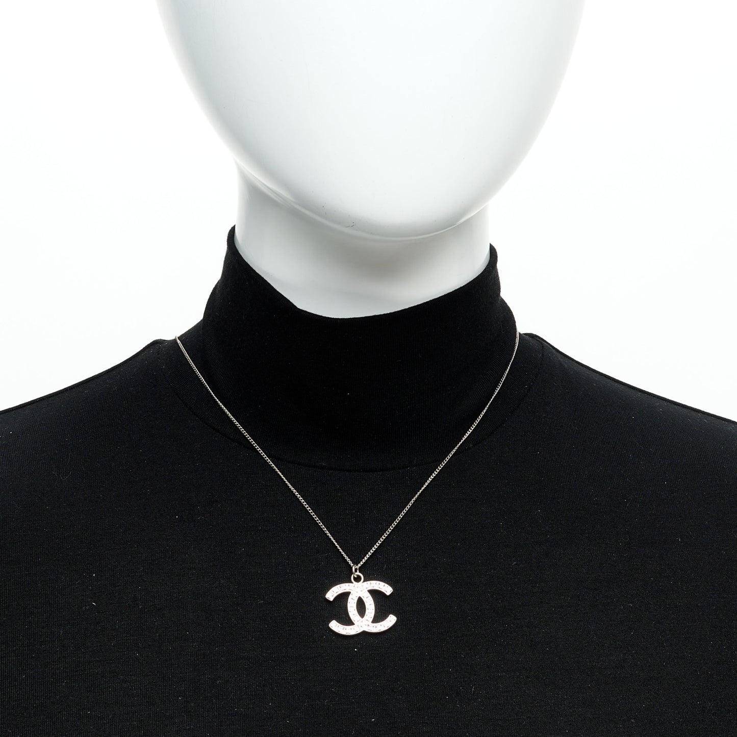 Crystal Timeless CC Necklace Silver