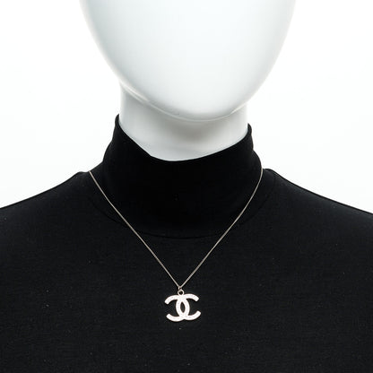 Chanel Crystal Timeless CC Necklace Silver 2 of 5