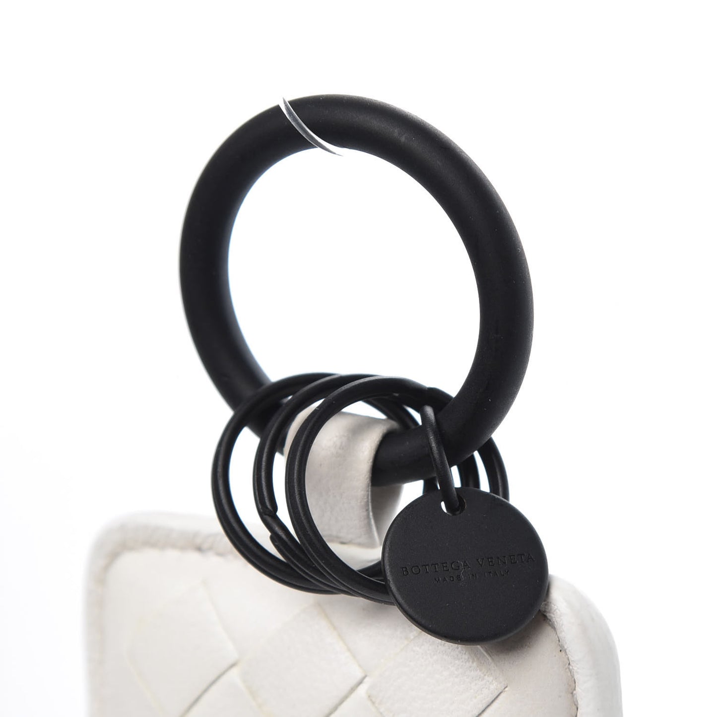 Nappa Intrecciato Key Ring White