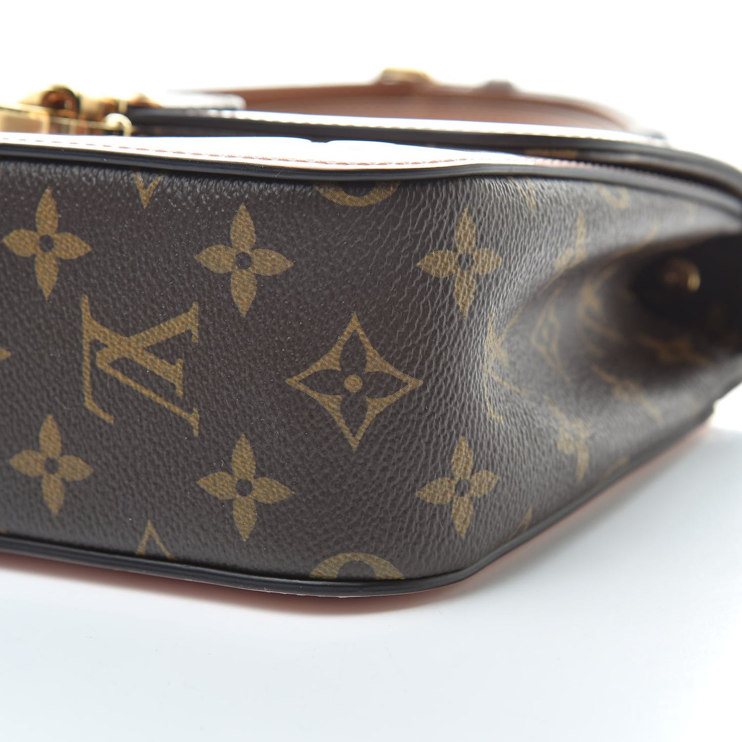 Patent Calfskin Monogram Cherrywood BB Rose Ballerine