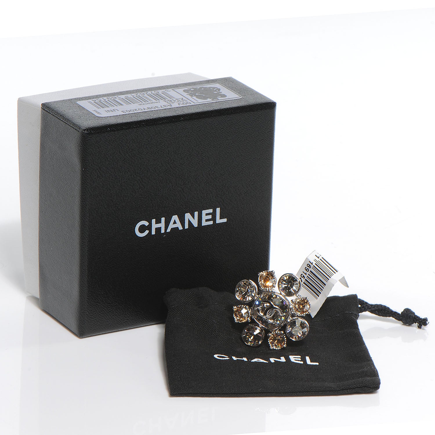 Chanel Crystal CC Ring Silver 6 6 of 6