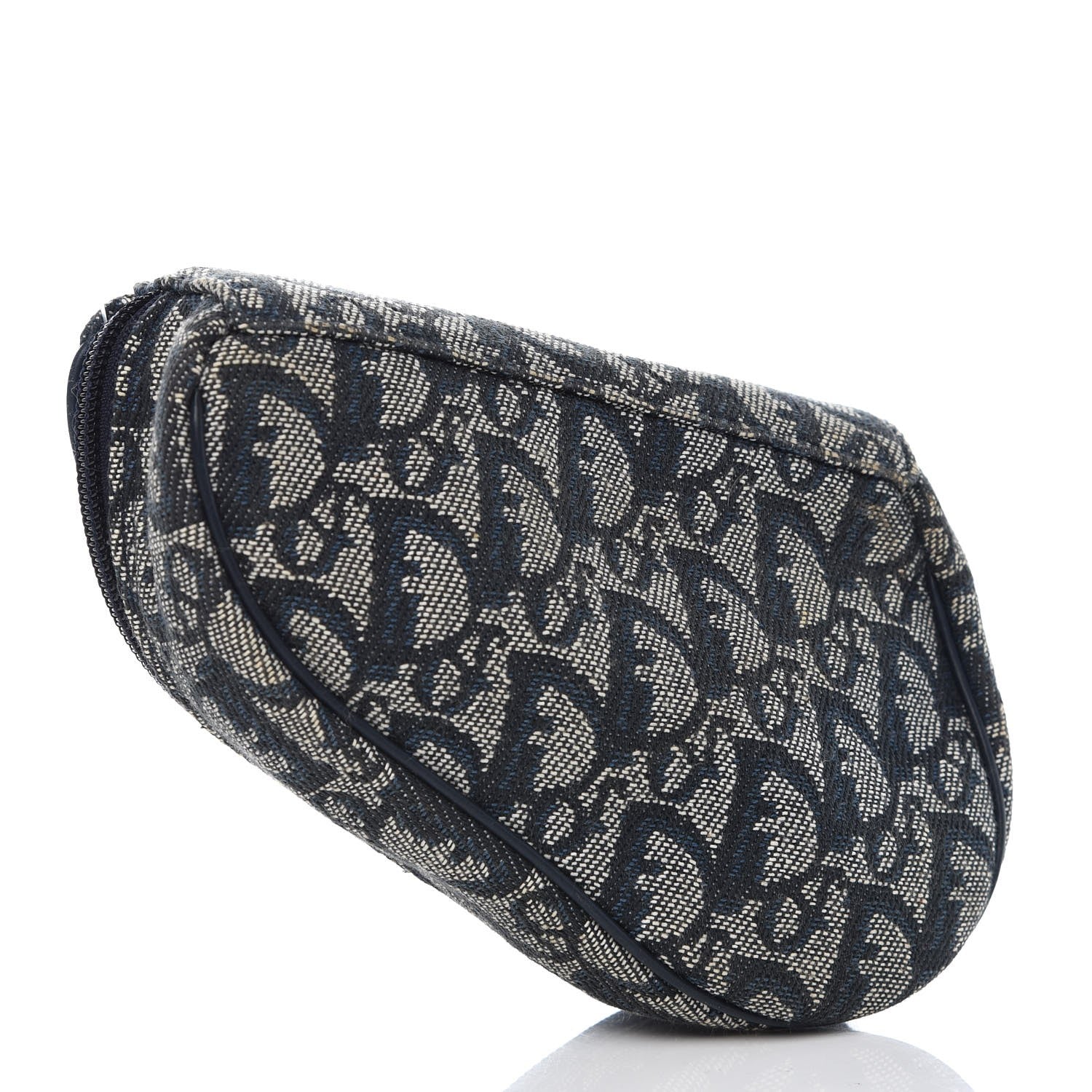 Christian Dior Monogram Mini Saddle Zip Pouch Navy Blue 3 of 8