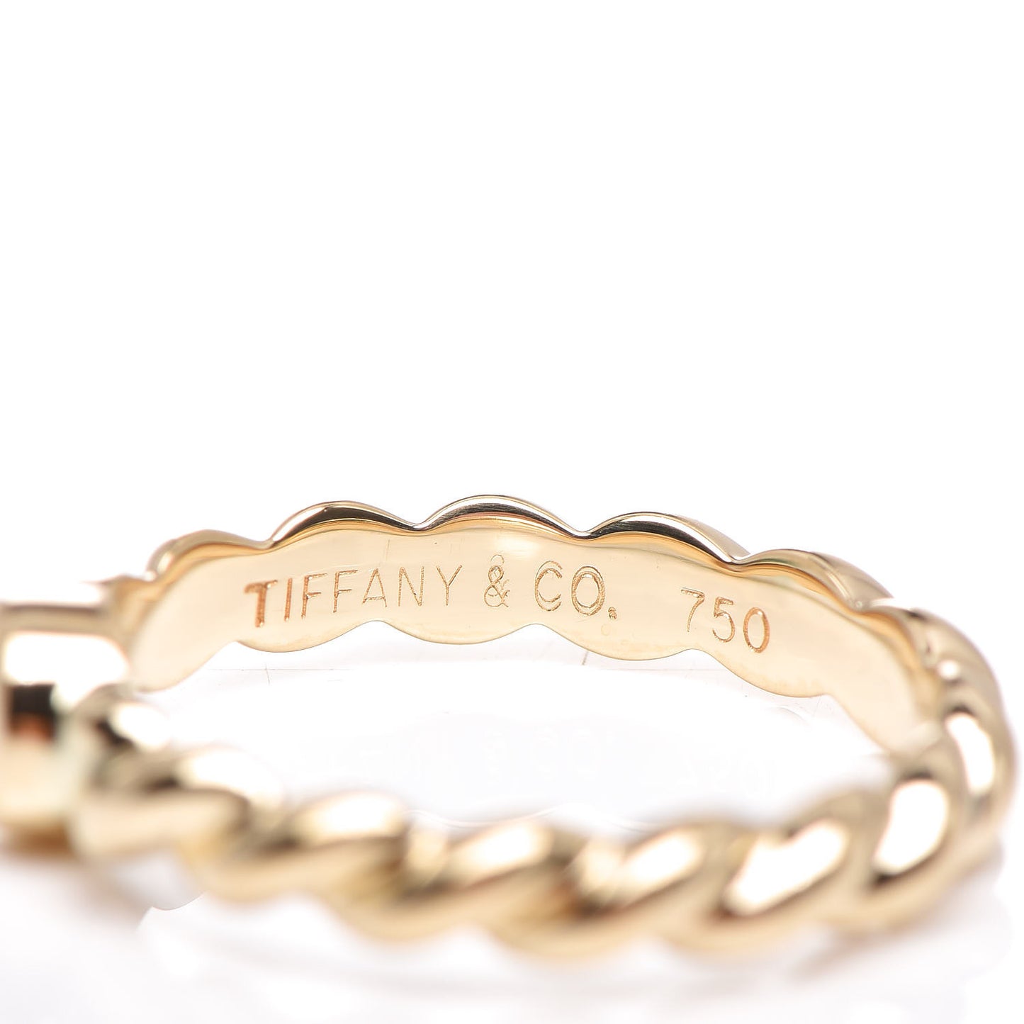18K Yellow Gold Diamond Twist Solitaire Ring 46 3.75