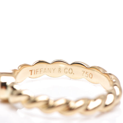 Tiffany 18K Yellow Gold Diamond Twist Solitaire Ring 46 3.75 5 of 5