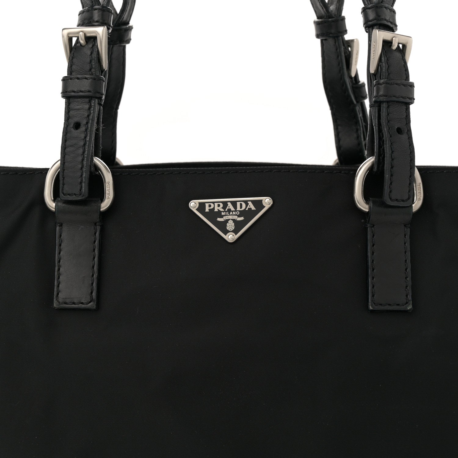 Prada Tessuto Nylon Saffiano Tote Black 7 of 10