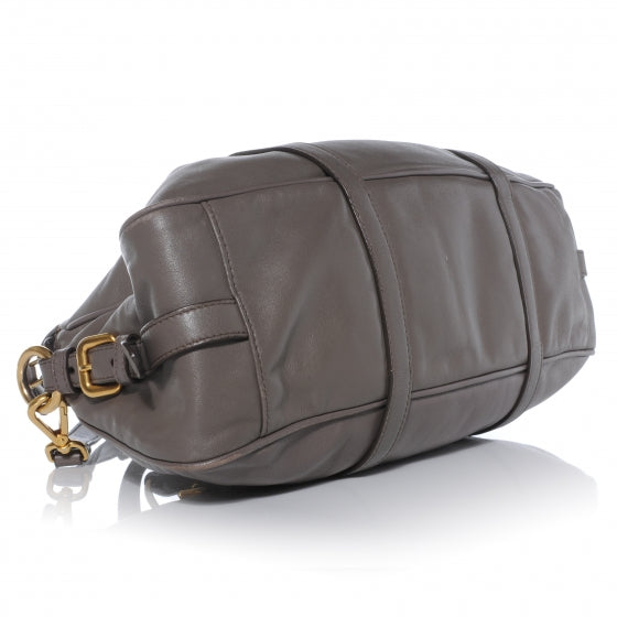 Soft Calf Shopping Satchel Bag Bambu