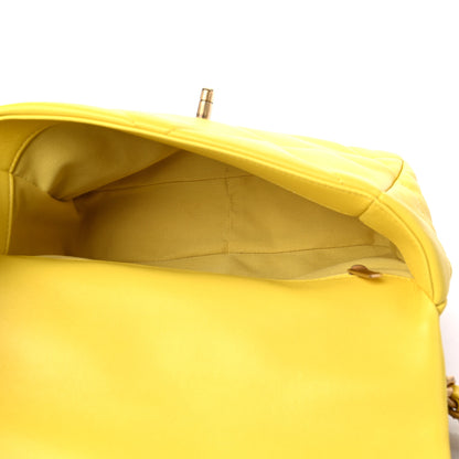 Chanel Lambskin Quilted Medium Chanel 19 Flap Yellow 5 of 9