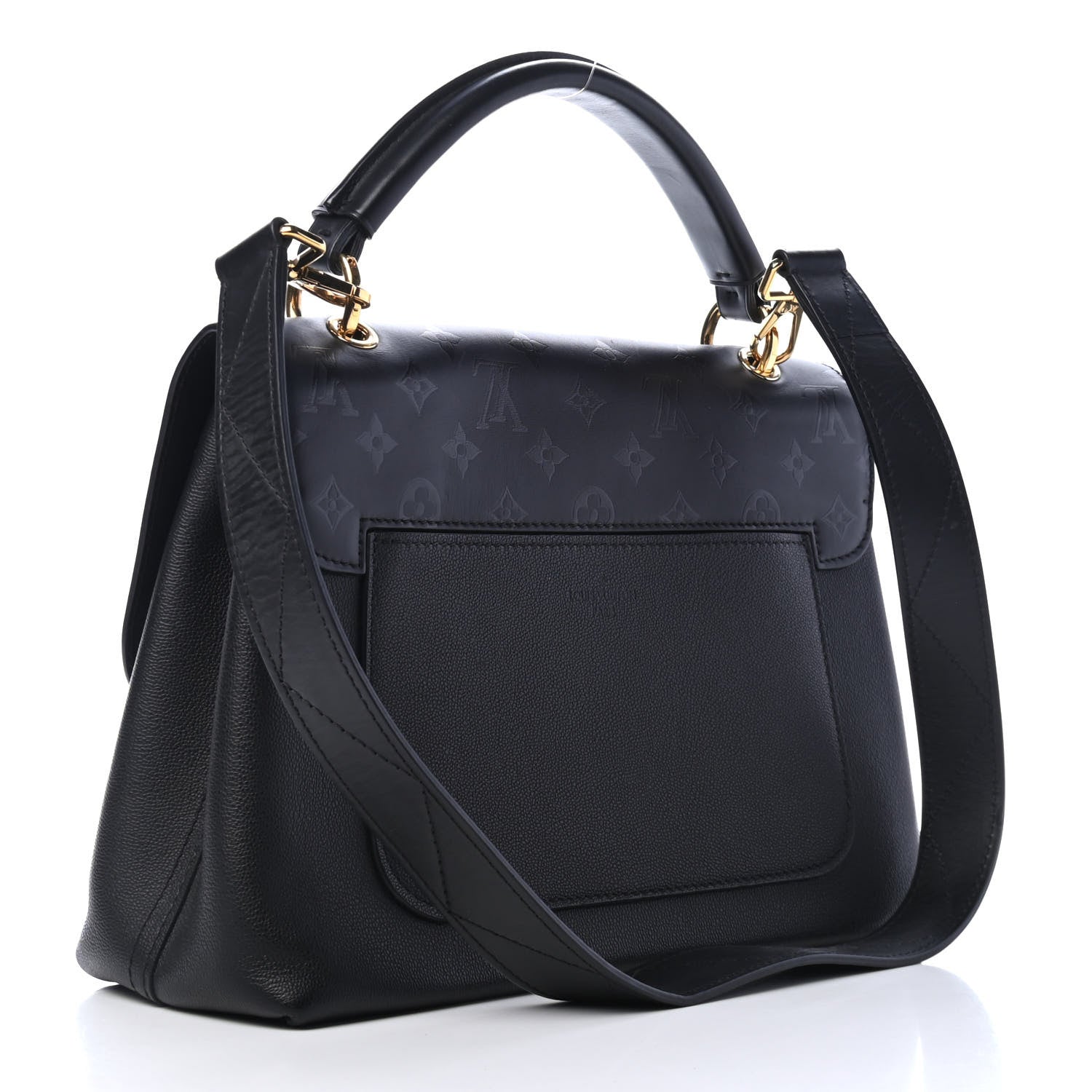 Louis Vuitton Calfskin Monogram Very One Handle Black 2 of 4