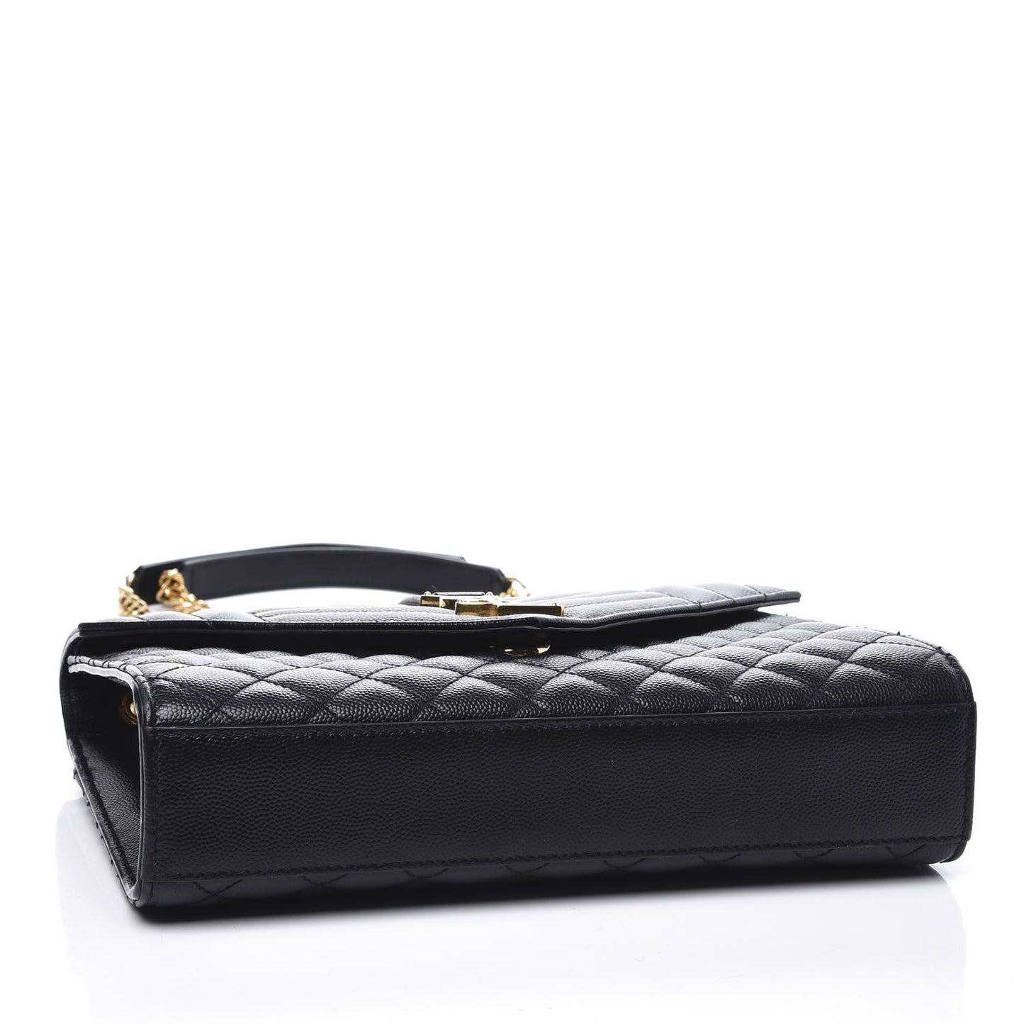 Grain De Poudre Textured Mixed Matelasse Triquilt Medium Monogram Satchel Black