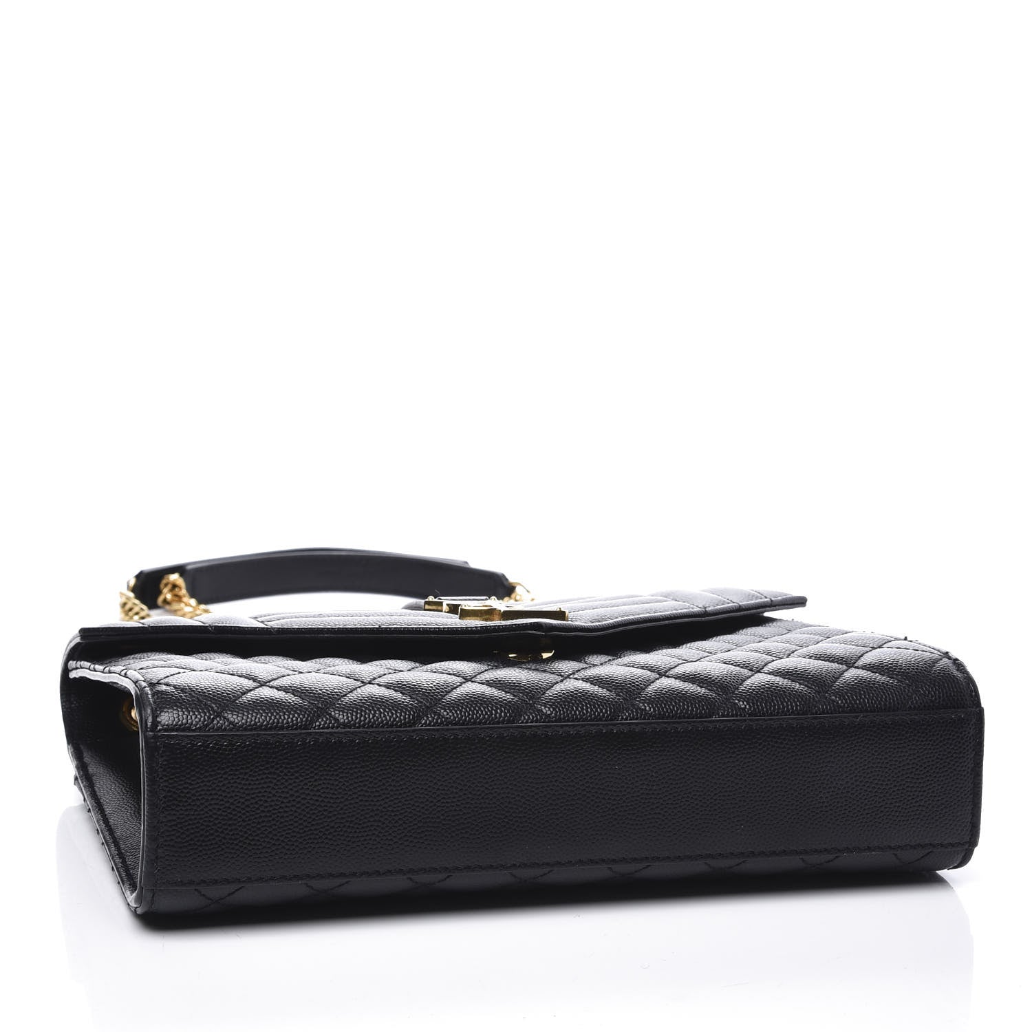 Saint Laurent Grain De Poudre Textured Mixed Matelasse Triquilt Medium Monogram Satchel Black 3 of 10