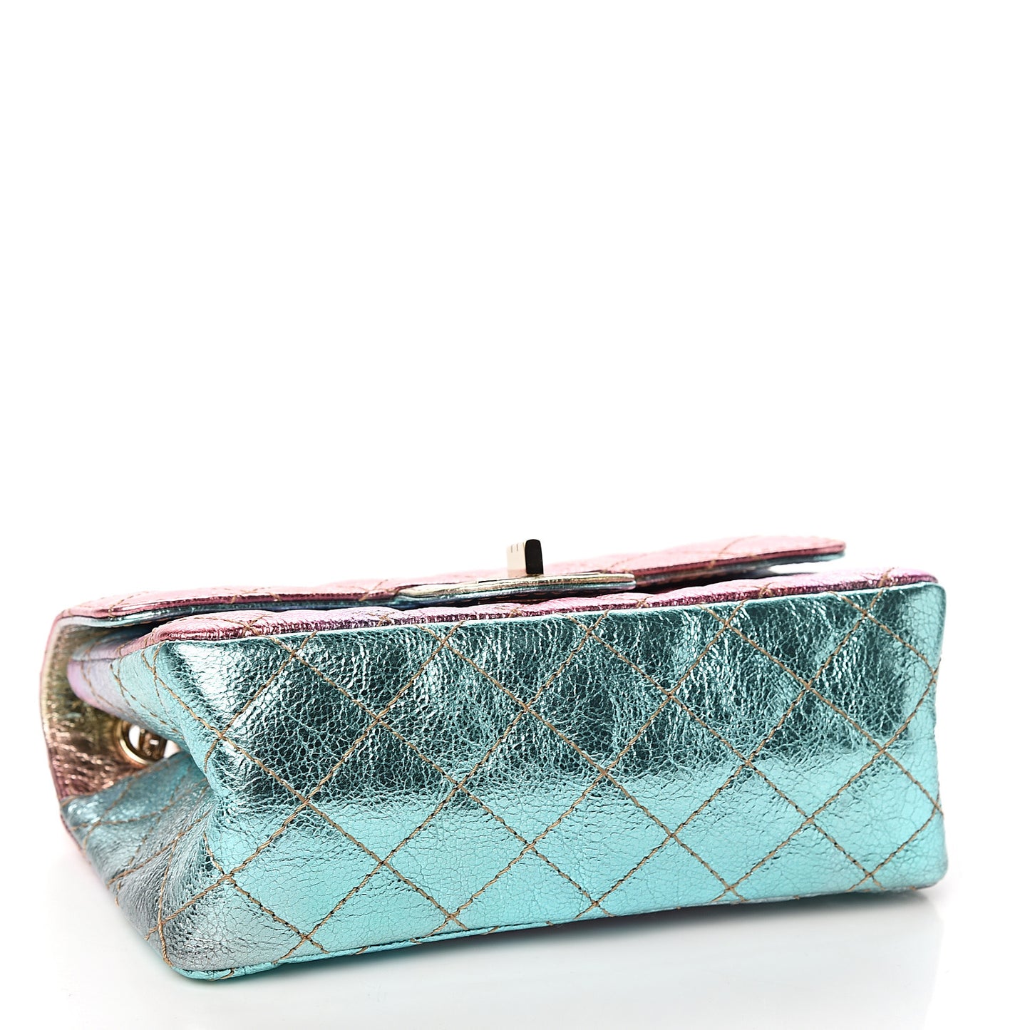 Metallic Goatskin Quilted Mini 2.55 Reissue Flap Multicolor
