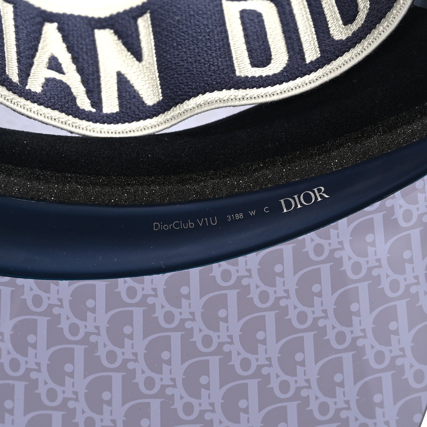 Christian Dior Oblique DiorClub V1U Sun Visor Blue 6 of 7