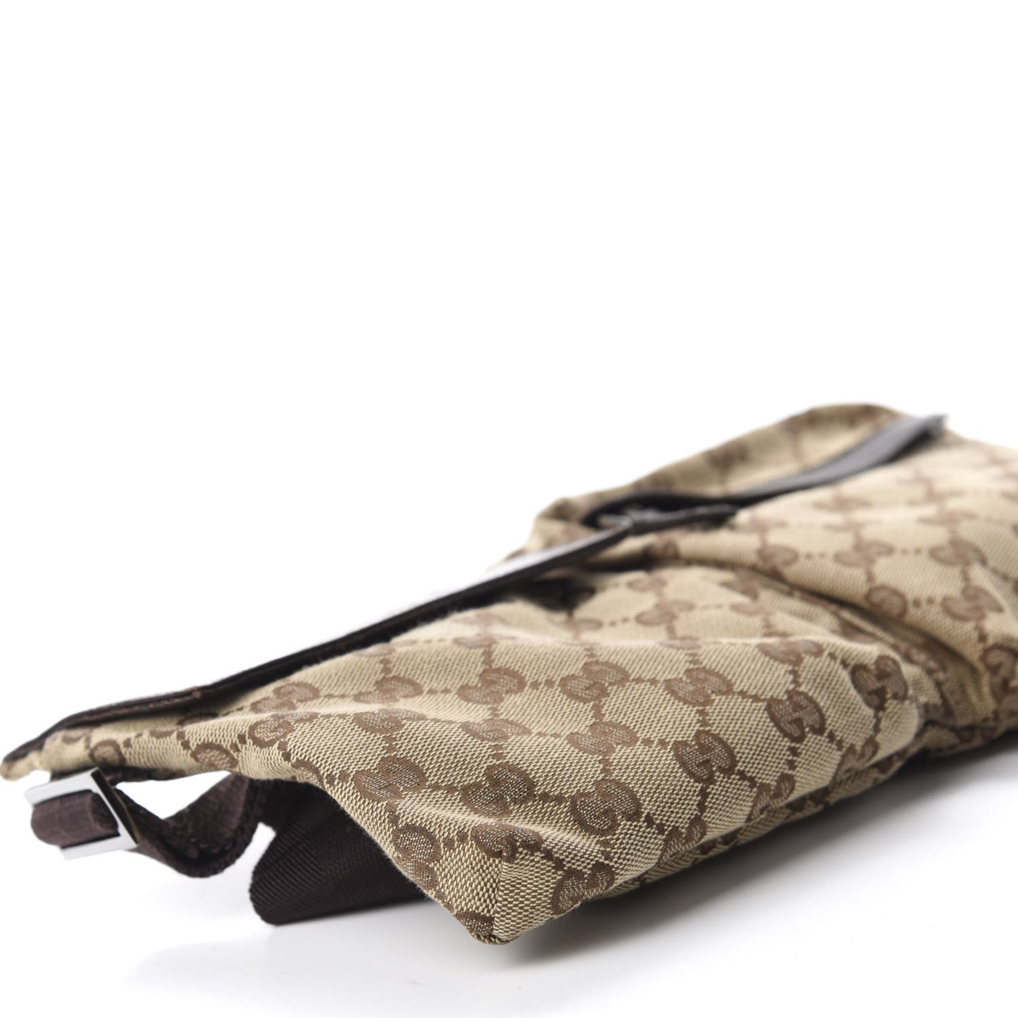 GG Monogram Web Double Pocket Belt Bag Dark Brown