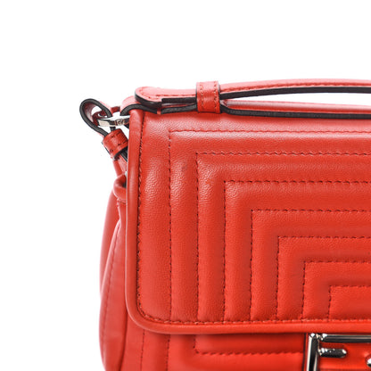Fendi Shiny Nappa Trapuntata Micro Double Baguette Papavero 9 of 10