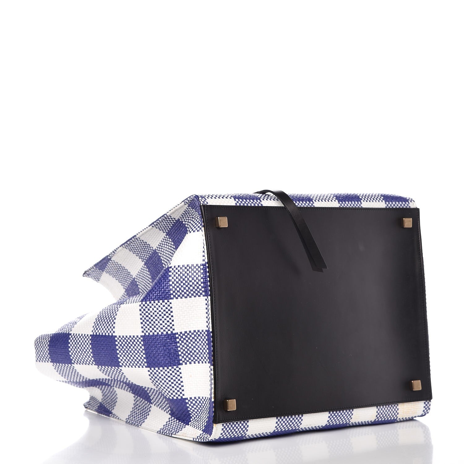 Celine Gingham Woven Medium Phantom Luggage Cobalt 4 of 13