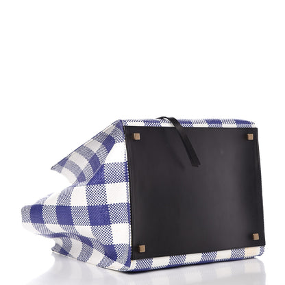 Celine Gingham Woven Medium Phantom Luggage Cobalt 4 of 13