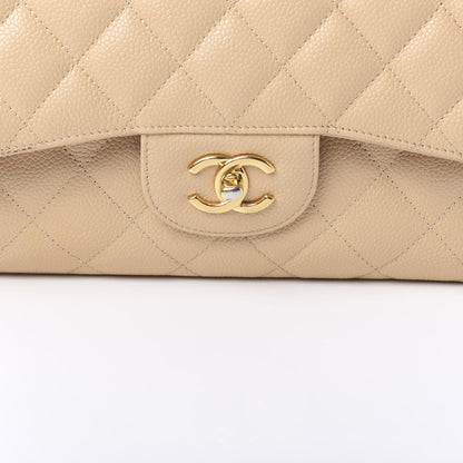 Chanel Caviar Quilted Jumbo Double Flap Light Beige 11 of 12