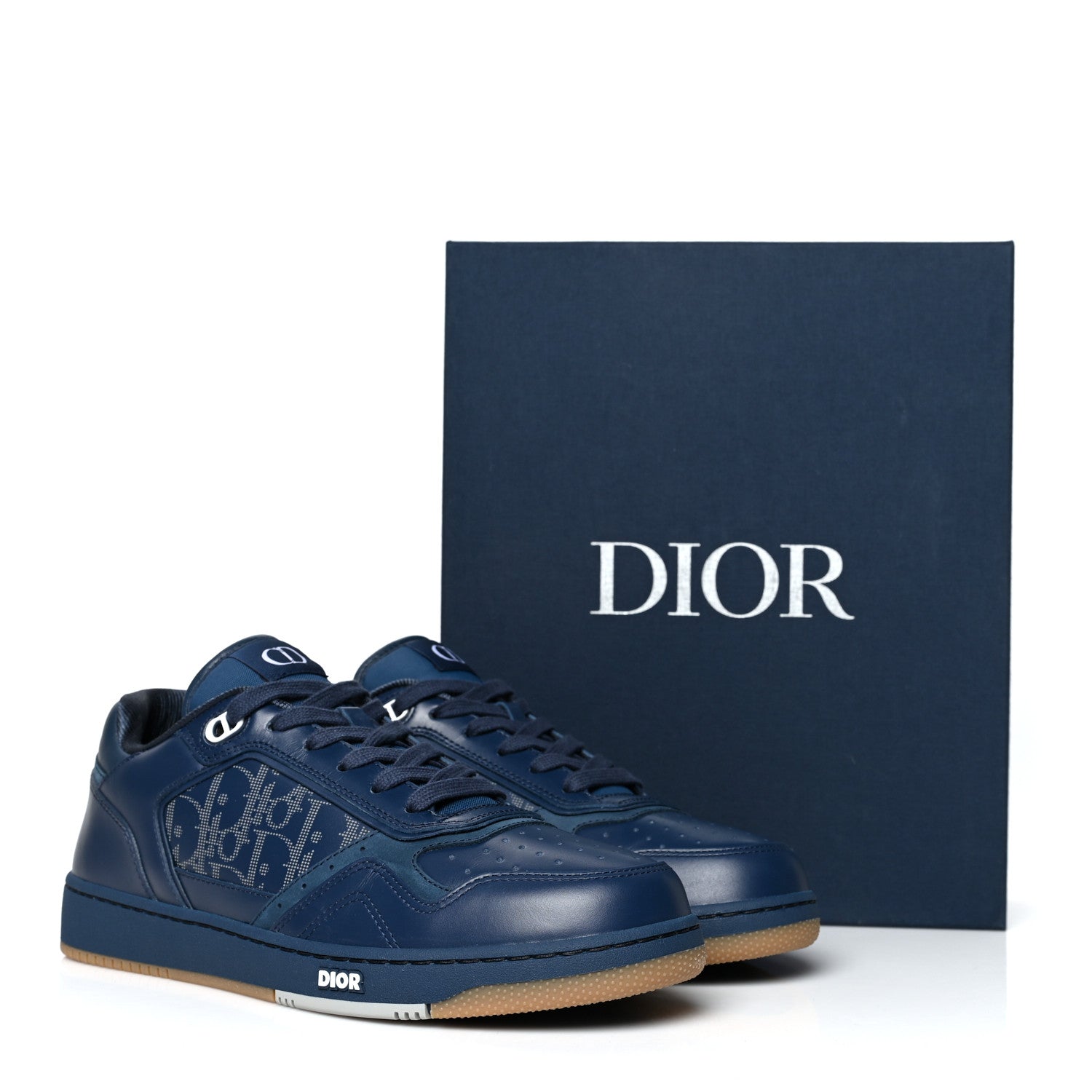 Christian Dior Smooth Calfskin Oblique Galaxy Mens B27 Low Top Sneakers 41 Blue Beige 9 of 9