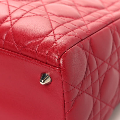 Christian Dior Lambskin Cannage Medium Lady Dior Red 12 of 13