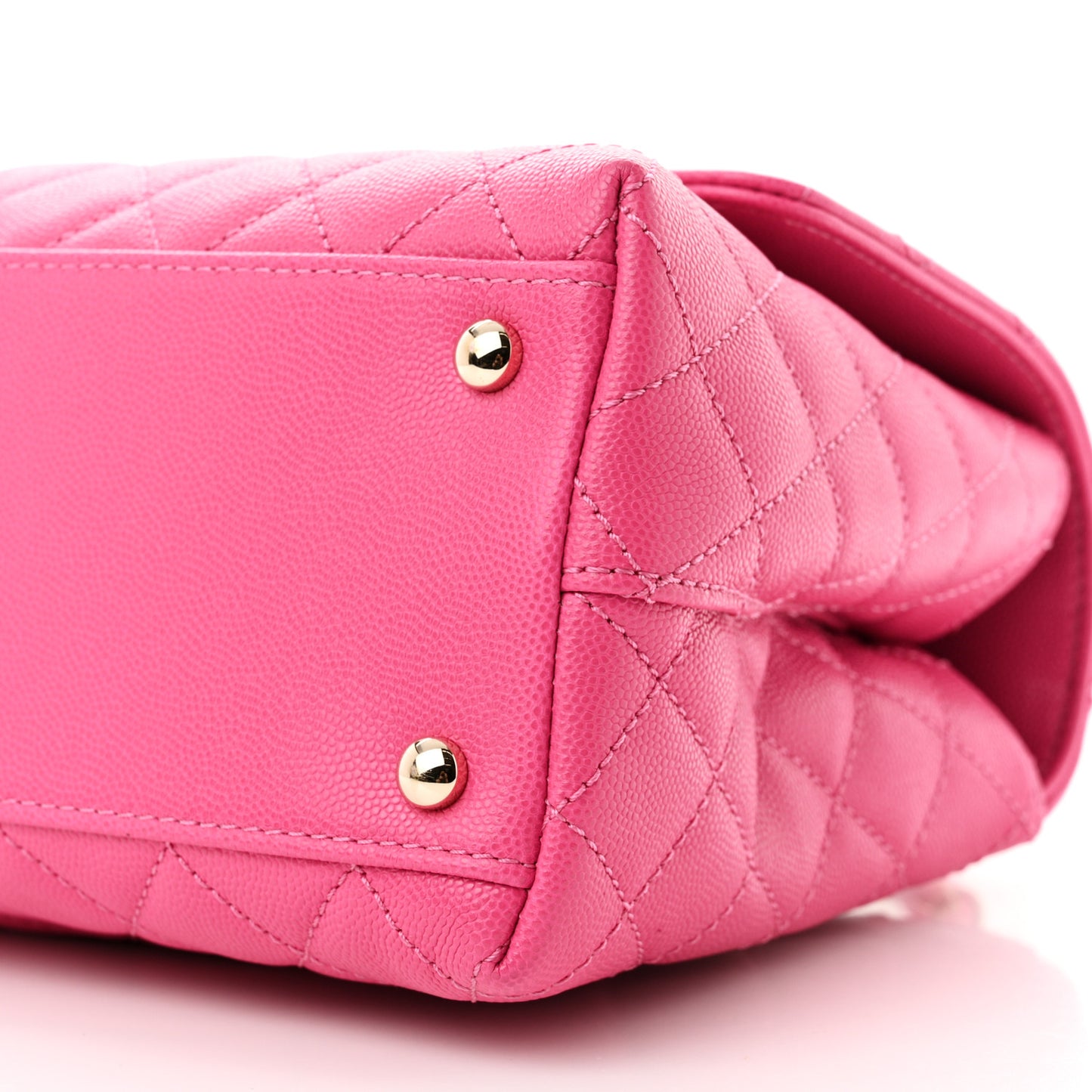 Caviar Quilted Small Coco Handle Flap Dark Pink