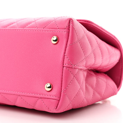 Chanel Caviar Quilted Small Coco Handle Flap Dark Pink 11 of 11