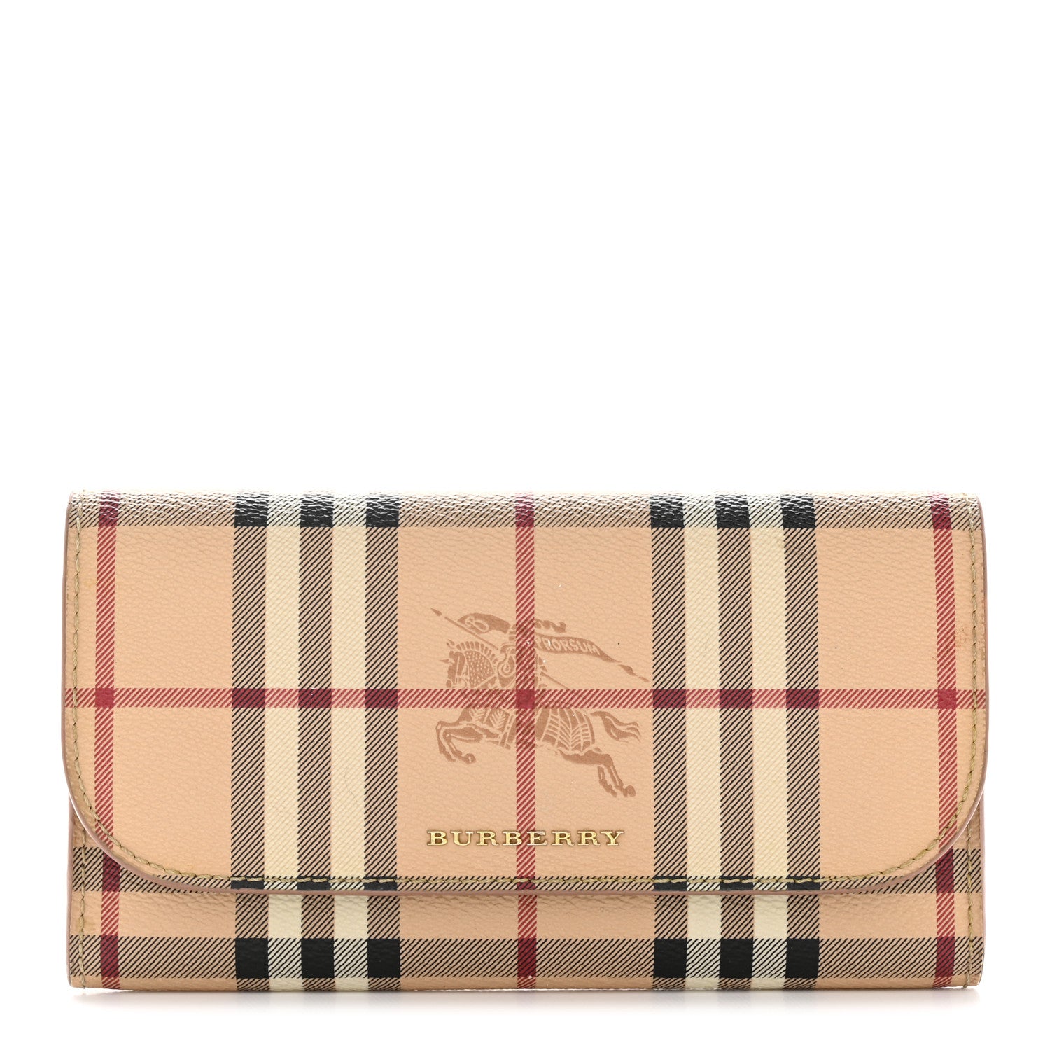 Burberry Haymarket Check Halton Wallet Dark Sand 1 of 12