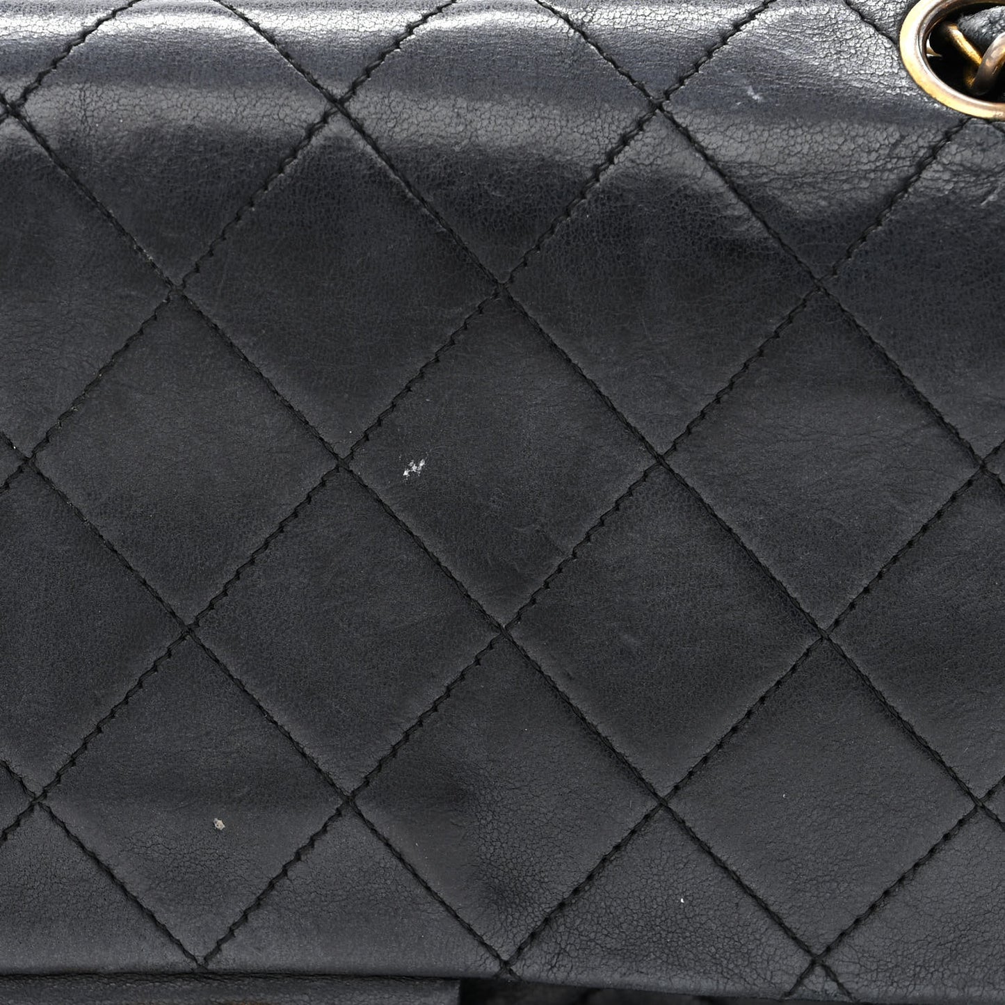 Lambskin Quilted Medium Double Flap Black