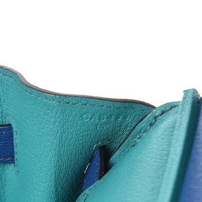 Hermes Chevre Mysore Bi-Color Horseshoe Birkin 30 Bleu Sapphire Paon 28 of 37