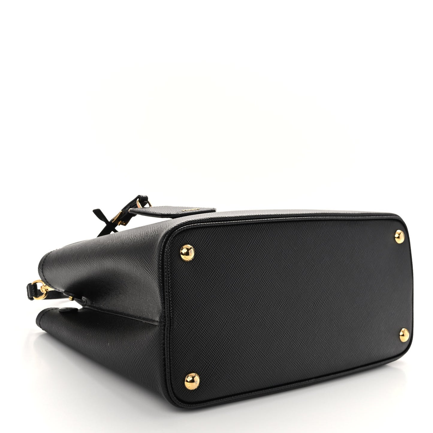 Saffiano Cuir Medium Double Handle Bag Black