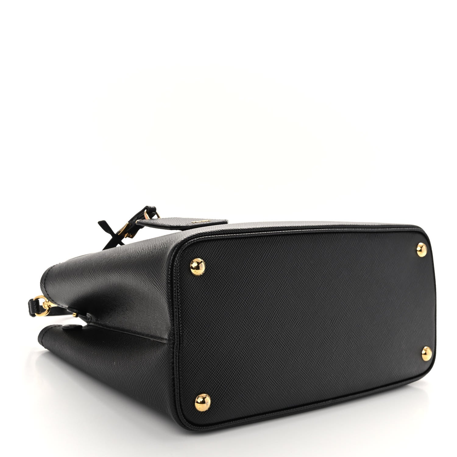 Prada Saffiano Cuir Medium Double Handle Bag Black 4 of 9