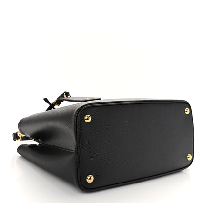 Prada Saffiano Cuir Medium Double Handle Bag Black 4 of 9