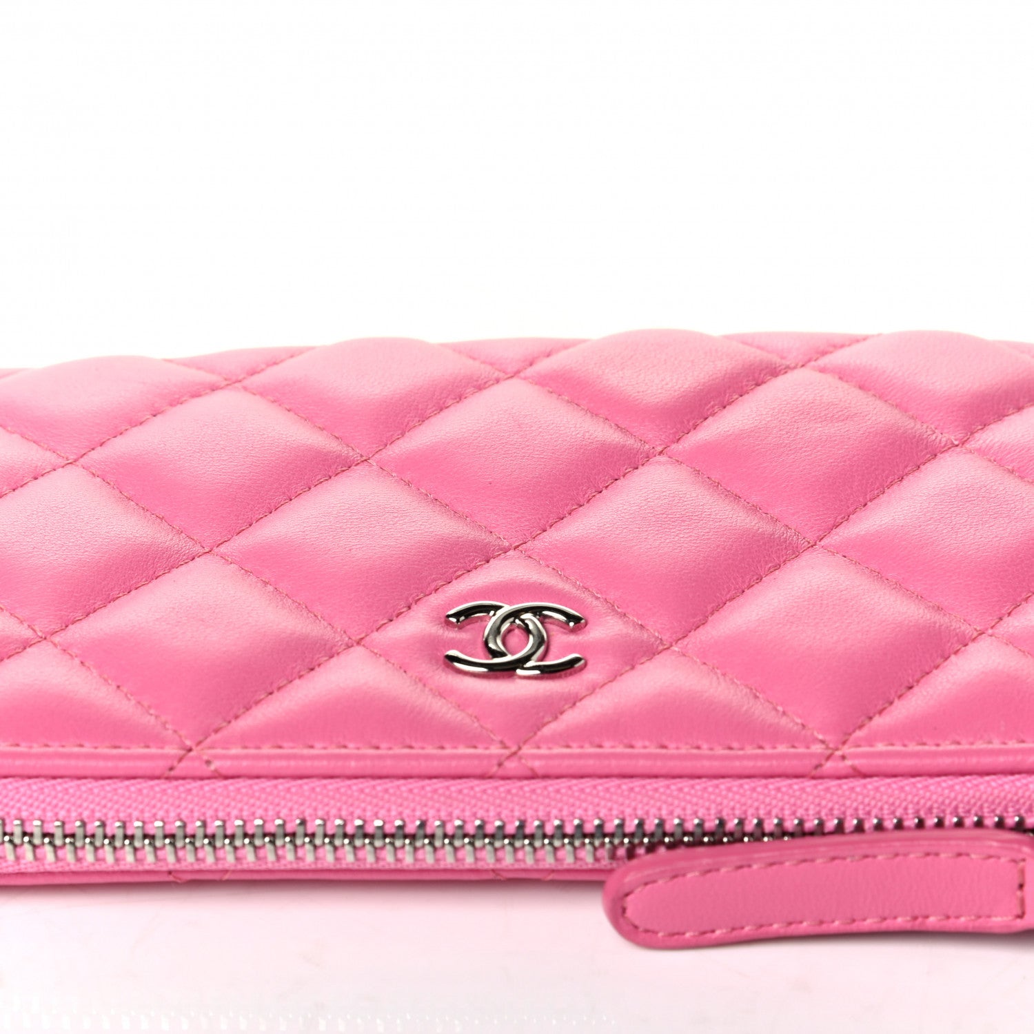 Chanel Lambskin Quilted Small Cosmetic Case Pink 6 of 6