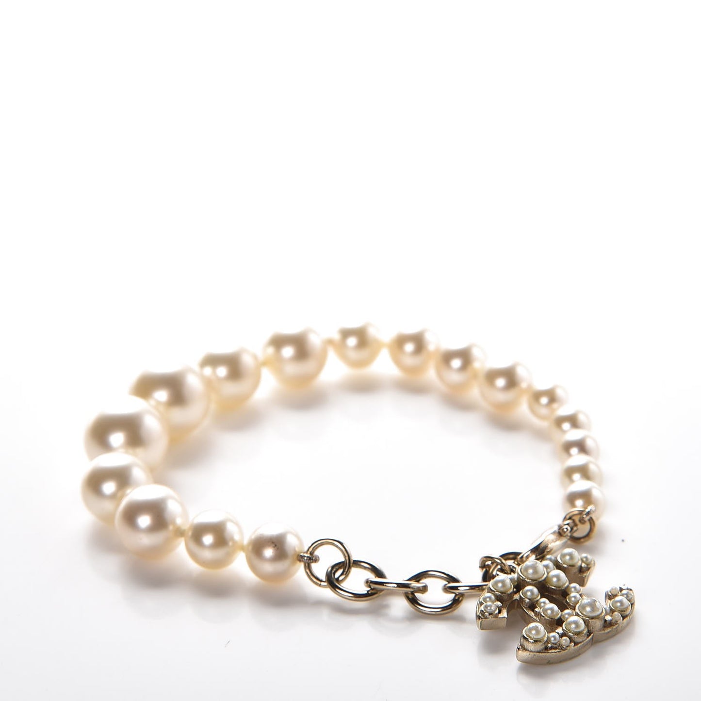 Pearl CC Bracelet Gold