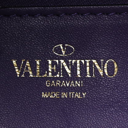 Valentino Garavani Snakeskin Stud Sign Shoulder Bag Purple 6 of 12