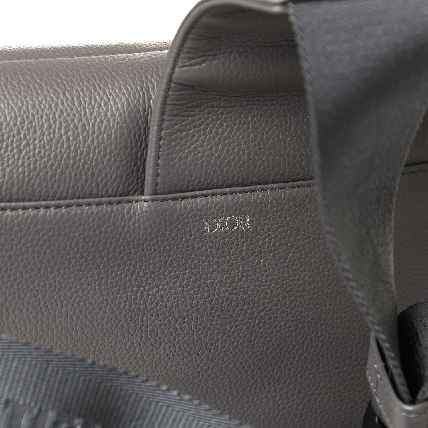 Christian Dior Calfskin Mens Saddle Bag Grey 9 of 15