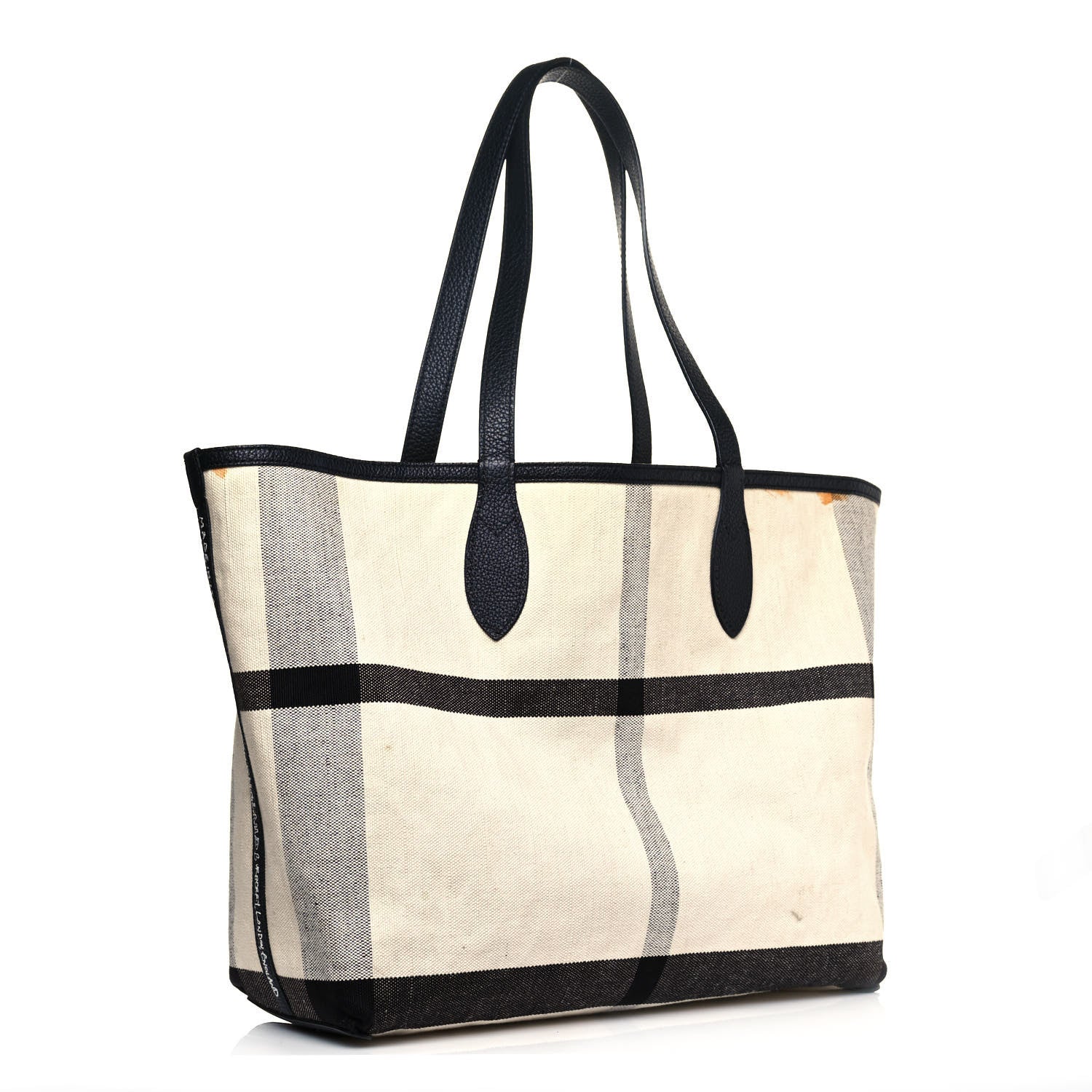 Burberry Coated Canvas Mega Check Sketchbook Reversible Tote White Black 14 of 23