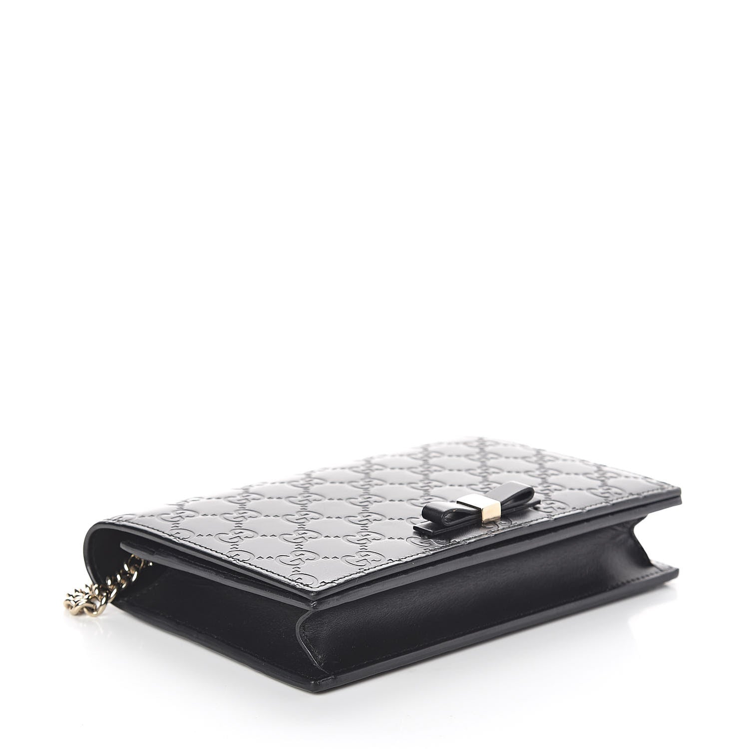 Gucci Guccissima Signature Bowy Chain Wallet Black 4 of 9