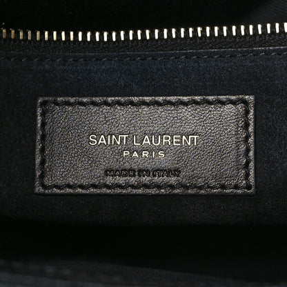 Saint Laurent Calfskin Crocodile Embossed Le 5 A 7 Hobo Black 6 of 10
