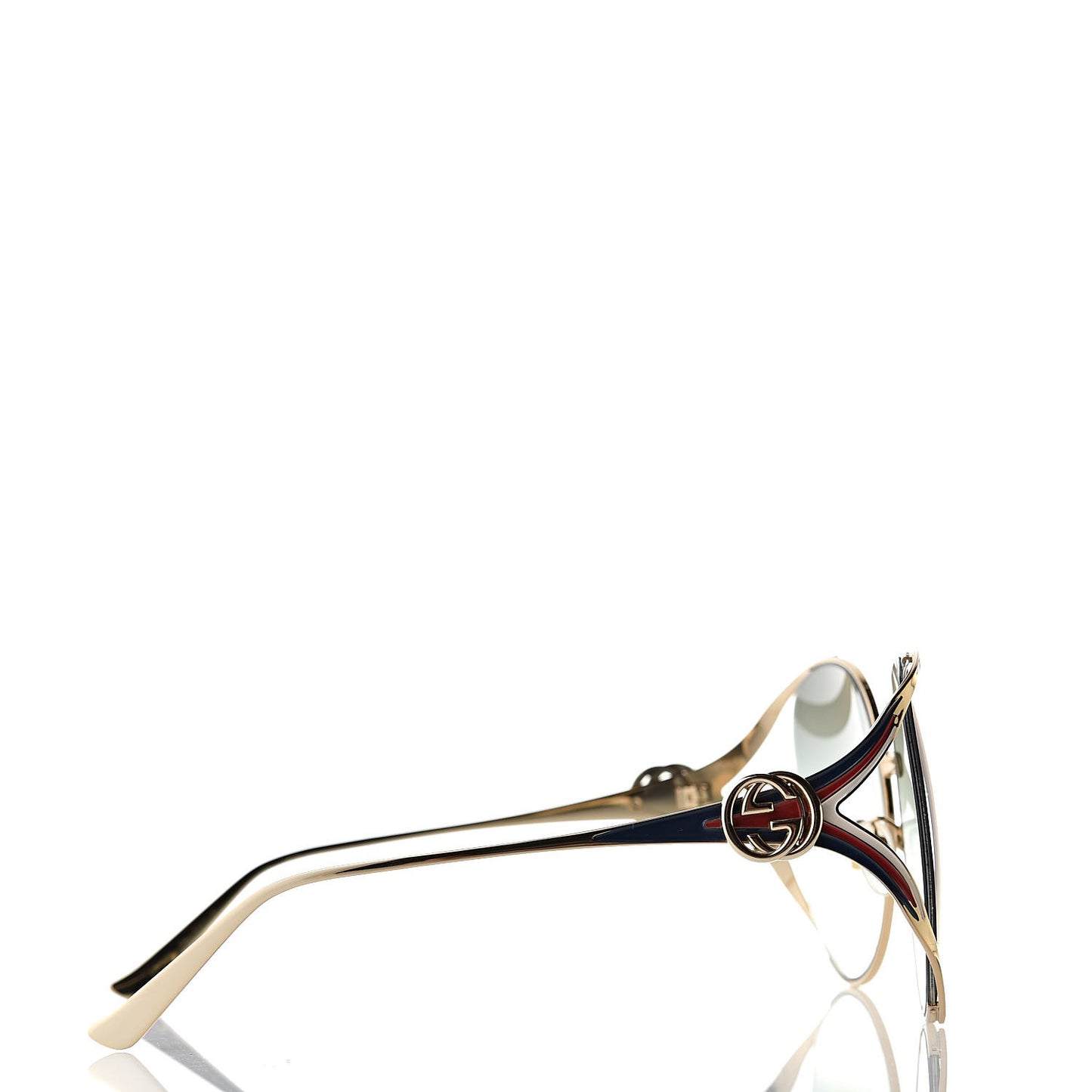 Metal Oversized Round Frame GG0225S Sunglasses Gold