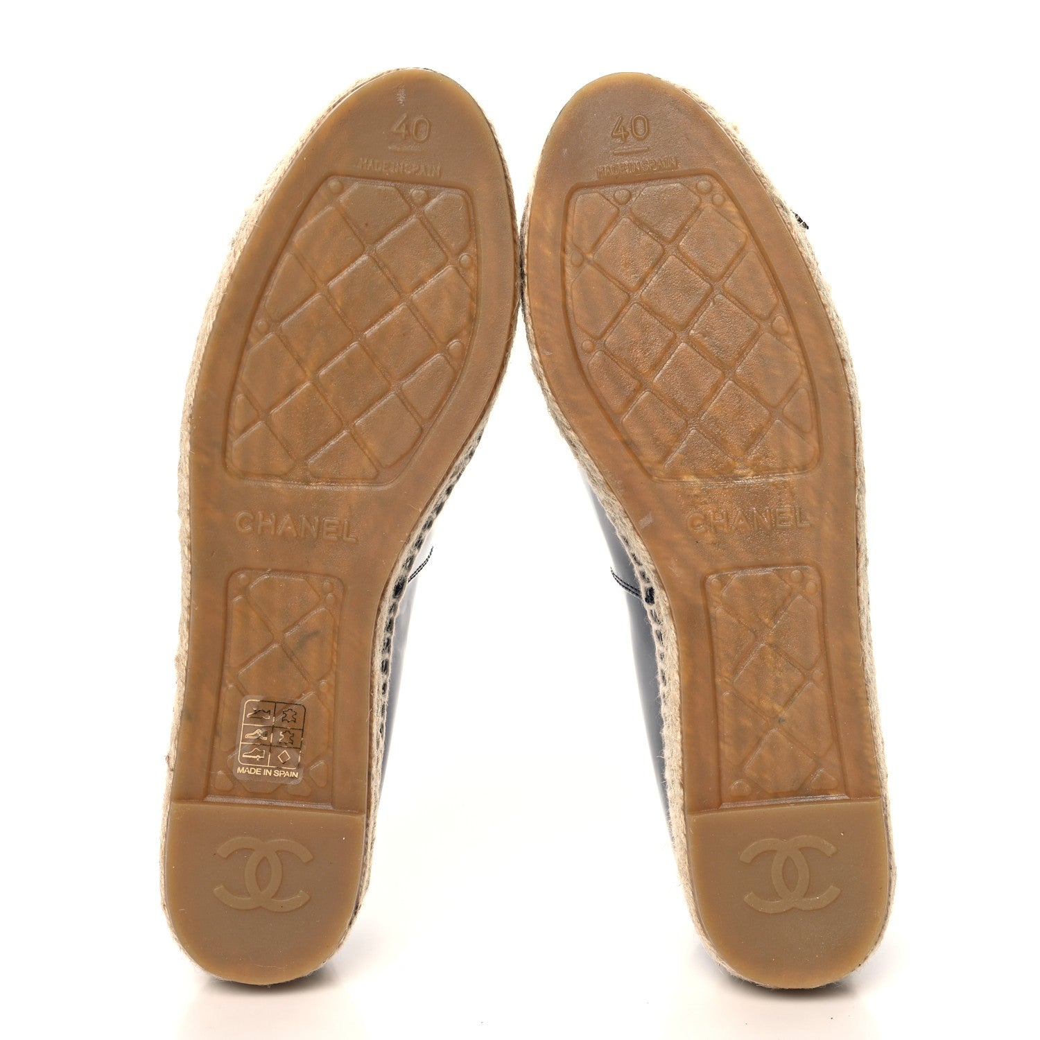 Chanel Patent CC Espadrilles 40 Navy 6 of 10