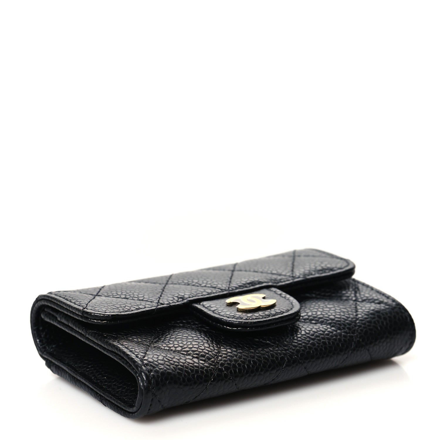 Chanel Caviar Quilted Flap Card Holder Wallet Black 4 of 12