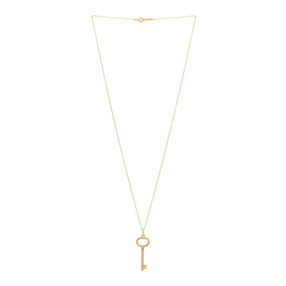 Tiffany 18K Yellow Gold Small Oval Key Pendant Necklace 2 of 4