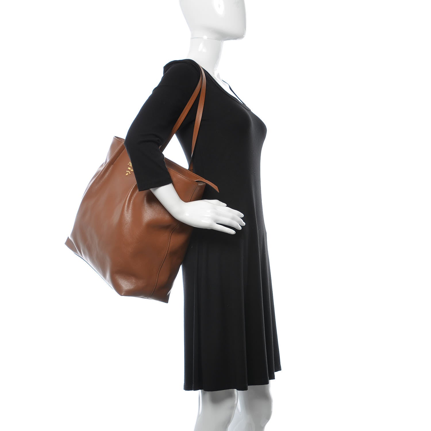 Prada Soft Calf Shopping Tote Cannella 2 of 10
