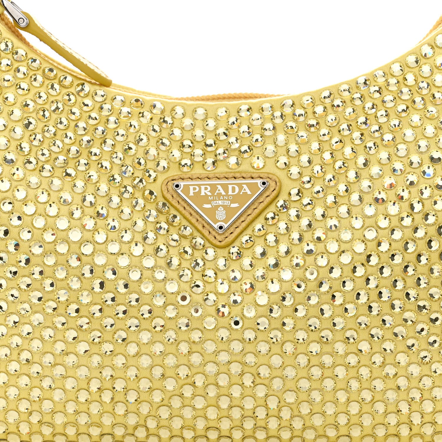 Prada Satin Crystal Mini Re-Edition 2000 Bag Ananas 8 of 10