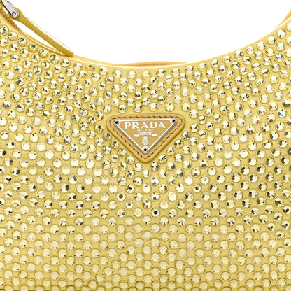 Prada Satin Crystal Mini Re-Edition 2000 Bag Ananas 8 of 10